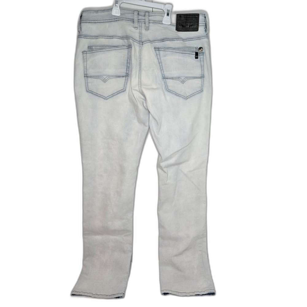 Buffalo David Bitton Ash-X Slim Stretch Jeans | Men's Size 33x32 | Light Gray - Picture 2 of 14